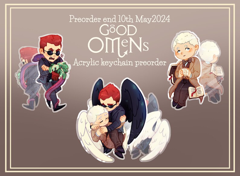 PREORDER Acrylic keychain Good Omens image 1