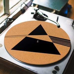 Dark Side of the Moon Turntable Slipmat - Cork turntable mat - DJ Slip mat
