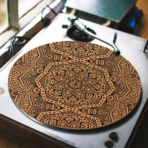 Mandala Turntable Slipmat - Kork Plattenspieler Matte - DJ Slip mat