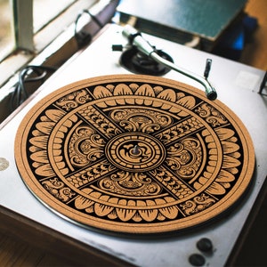 Vintage Ornament Turntable Slipmat - Kork Plattenspieler Matte - DJ Slip mats