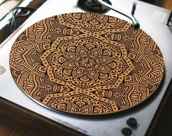 Mandala Turntable Slipmat - Cork turntable mat - DJ Slip mat