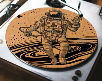 Turntable Slipmat - Lost in Space Cork turntable mat - DJ Slip mat