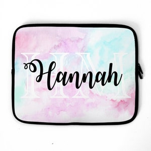 Custom Name Pink Laptop Sleeve, personalized laptop case, device sleeve, laptop bag