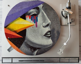 thumbnail image 2 of Technics Mirror Purple/White On Black DJ Slipmat - 12" Turntable Record Player Accessory 2 of 3