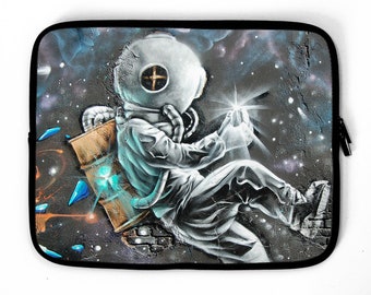 Space Man Laptop Sleeve, graffiti laptop case, laptop sleeve, laptop bag, MacBook, 12" 13" 14" 15" 16"