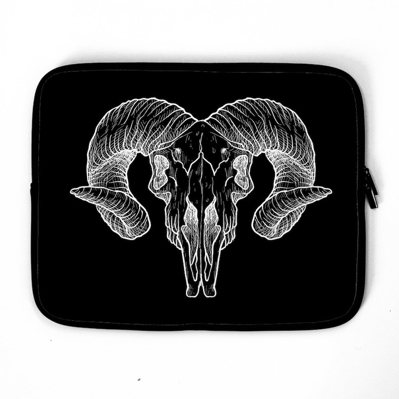 RAM SKULL BLACK Laptop Sleeve, laptop case, laptop sleeve, laptop bag, MacBook, 12' 13' 14' 15' 16' 