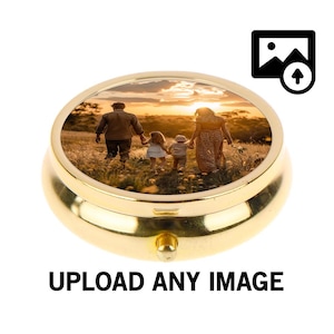Personalised Photo Pill Box Art Nouveau Pill Container Pocket Medicine Pill Box Custom Print Pill Case Holder keepsake Pill Box Gift for her