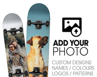 Individuell personalisiert Add Your Image Design // Benutzerdefinierte Skin Aufkleber Wrap Art Cover für Skateboard Decks (Universalgröße)