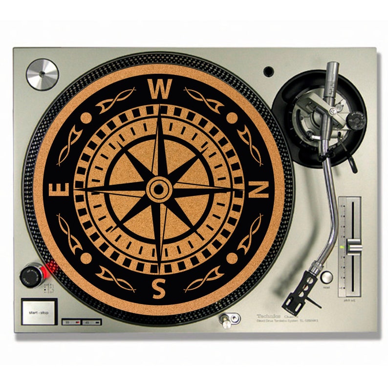 DJ Slip mat Compass Cork turntable mat Turntable Slipmat