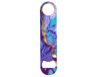 Cloud Marble Bar Blade Bottle Opener - Steel - Heavy Duty - Bartender Speed Opener