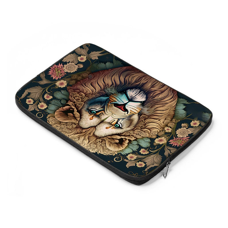 Designer MacBook Air William Morris Style Case, Arts & Crafts Premium Laptop MacBook Pro Sleeve, MacBook Air 13 inch, 15 inch sleeve Lion image 3