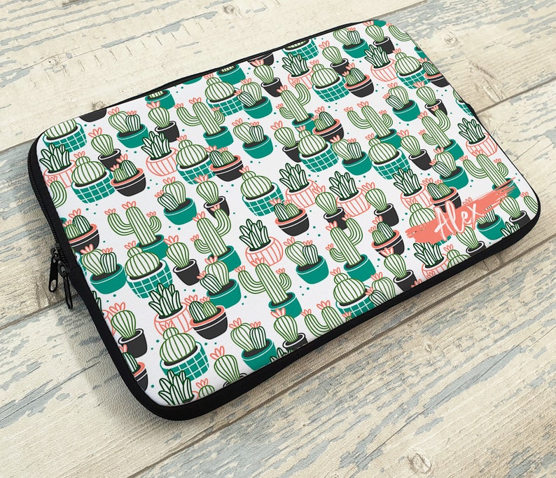 Personalized Cactus Laptop Sleeve Personalised Laptop Case Etsy