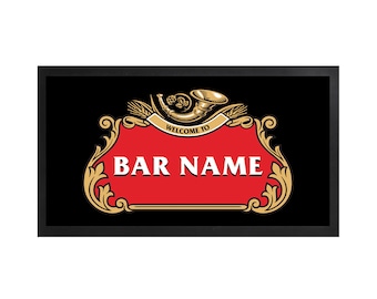 Personalised Stella Bar Runner - Small Bar Runner / Man cave gift / Home Bar / Thin Bar Mat / Bar accessories / Home Bar accessory