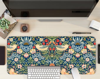William Morris Strawberry Thief Large XXL desk mat / custom desk mat desk pad / desk accessories / desk pad / cute desk mat / mouse mat