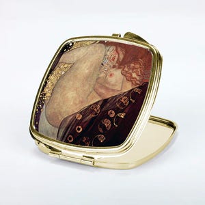 Danae Compact Mirror Gustav Klimt Pocket Mirror Wedding Keepsake Gold & Silver Makeup Vintage Compact Floral Art Deco Vintage Mirror