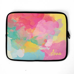 Personalized Abstract Watercolor Laptop Sleeve, laptop case, device sleeve, laptop bag, macbook 12" 13" 14" 15" 16"