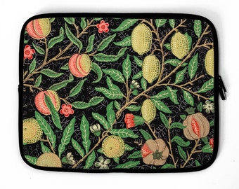 William Morris Fruit Étui pour ordinateur portable, pochette pour ordinateur portable, sac pour ordinateur portable, convient à TOUS les ordinateurs portables 13 « 14 » 15 » 16 » 17 » Noir