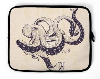 Octopus Zeichnung Laptoptasche, Laptoptasche, Gerätehülle, Laptoptasche, MacBook