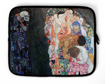 Gustav Klimt Muerte y Vida Funda para portátil, funda para portátil, bolso para portátil, compatible con TODAS las portátiles de 13", 14", 15", 16" y 17"