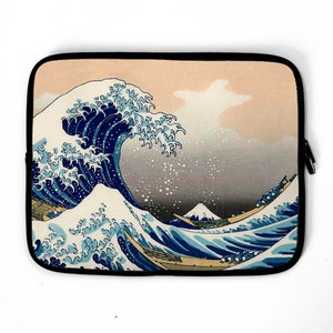 The Great Wave Laptop Sleeve, laptop case, Japanese device sleeve, laptop bag, MacBook, 12&quot; 13&quot; 14&quot; 15&quot; 16&quot;