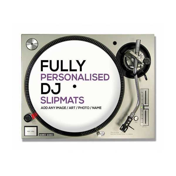 1 Paire de Custom / Personnalisé 12" DJ Turntable Slipmats ( VOTRE Image / LOGO )