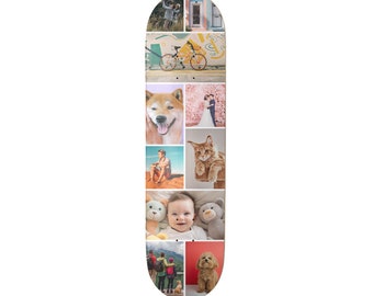 Personalised Collage Skateboard Deck - Add your own images - Fully Printed Skateboard or Skin Decal - Wall Art - Personalized