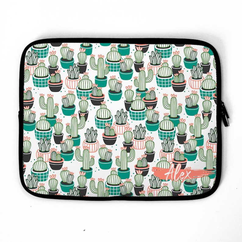 Personalized Cactus Laptop Sleeve Personalised Laptop Case Etsy