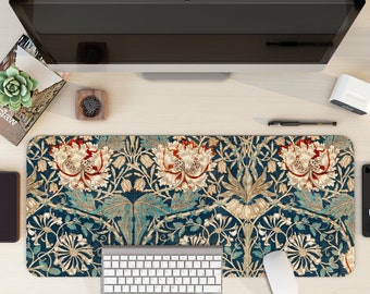 William Morris Honeysuckle Large XXL desk mat / custom desk mat desk pad / desk accessories / desk pad / cute desk mat / mouse mat / vintage