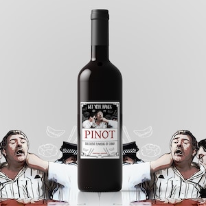 Giù le mani dal mio PINOT - Questa è l'etichetta del vino manifesto della democrazia Pasto cinese divertente e succulento - Etichetta del vino novità