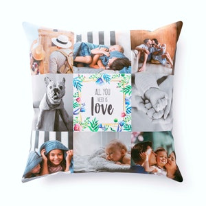 Personalised Collage Photo Cushion Cover - Double Sided - Personalized - Edge to Edge Print!