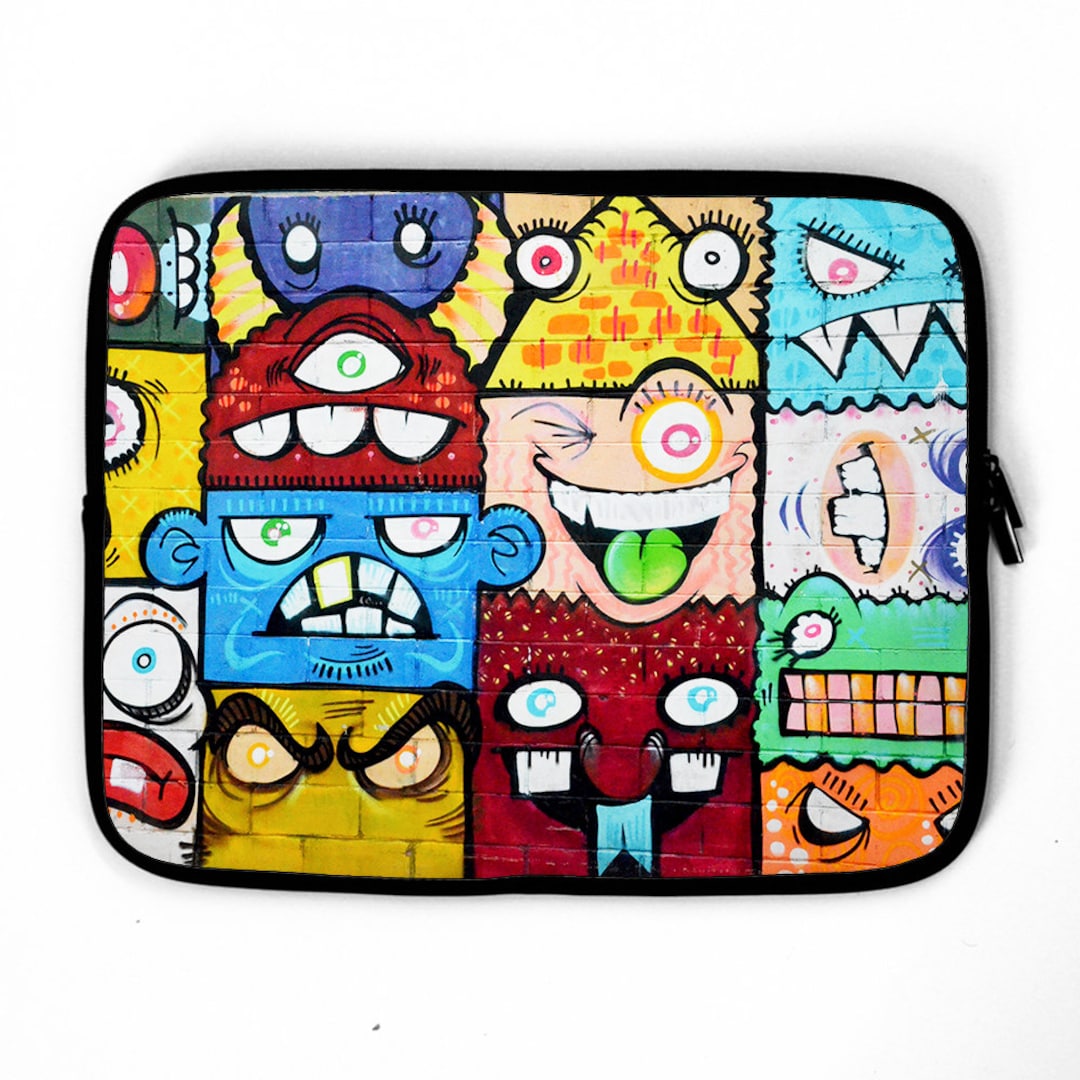 Faces Graffiti Laptop Sleeve, Laptop Case, Device Case , Laptop Bag