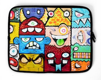 Faces Graffiti Laptop Sleeve, laptop case, Device Case , laptop bag, MacBook, iPad, FITS ALL LAPTOPS