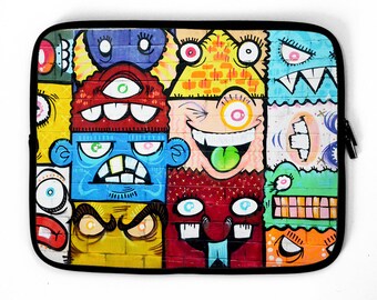 Faces Graffiti Laptop Sleeve, Laptop Tasche, Gerätetasche, Laptoptasche, MacBook, iPad, PASSEND FÜR ALLE LAPTOP