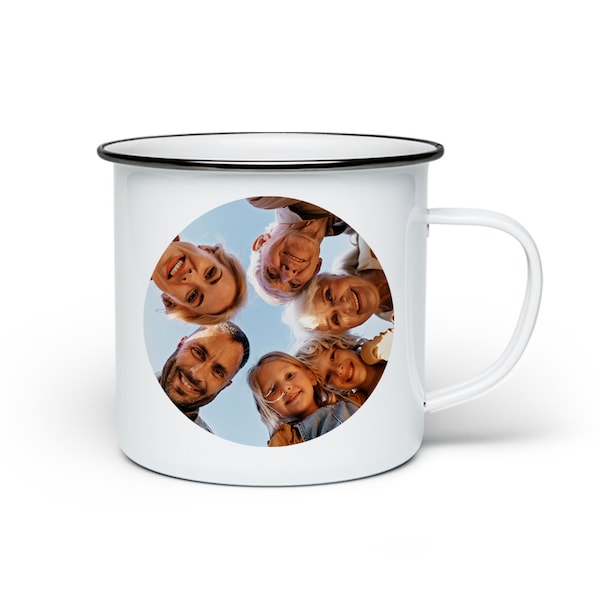 Personalised Enamel Mug -  Custom - Personalized - Add your photo, text etc
