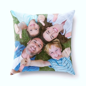 Personalised Photo Cushion Cover Double Sided Personalized Edge to Edge Print image 1