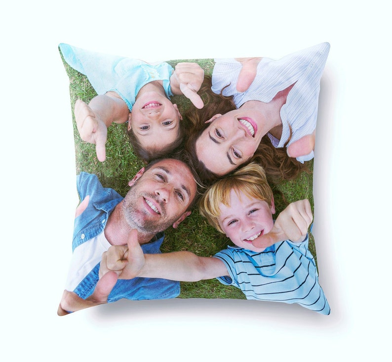 Personalised Photo Cushion Cover Double Sided Personalized Edge to Edge Print image 1