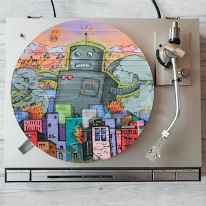 Robot City Graffiti Vinyl DJ Slipmat / Turntable SLIP MATS