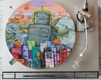 Robot City Graffiti Vinyl DJ Slipmat / Turntable SLIP MATS