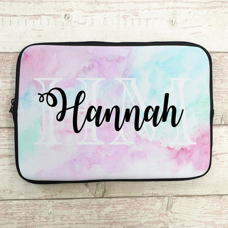 Custom Name Pink Laptop Sleeve Personalized Laptop Case Etsy UK