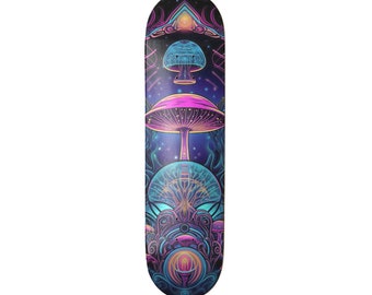 Trippy Space Mushroom Printed Skateboard Deck or Decal / Skin