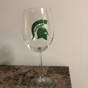 Michigan State Wine Glass