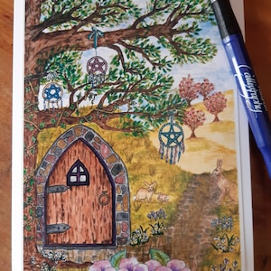 Spring Hideaway - Blank Greetings Card / Note card, any occasion.