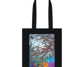 Night Woodland Cotton Tote Bag