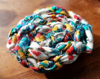 Boho fabric hair clip - recycled fabric and hand sewn.