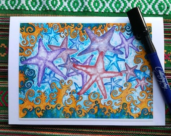 Super Starfish greetings card - blank inside.