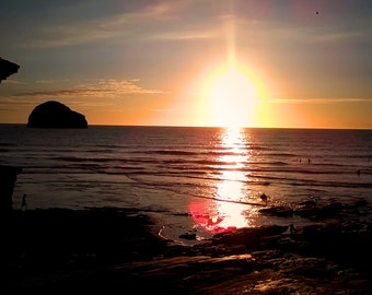 Sunset at Trebarwith Strand - 10 x 8 inch photographic print