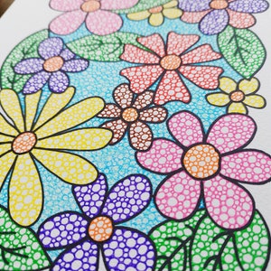 Floral Design Original Artwork - Pen and Ink A4