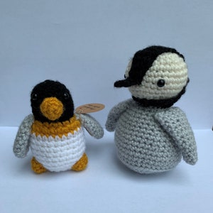 Penguin Plush - 8cm Crocheted - Arigurumi - Baby Emperor Penguin Plush - Different variations available!