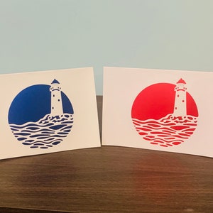 Lighthouse Greetings Card - Elegant - Metallic - Elke gelegenheid - verschillende kleuren beschikbaar