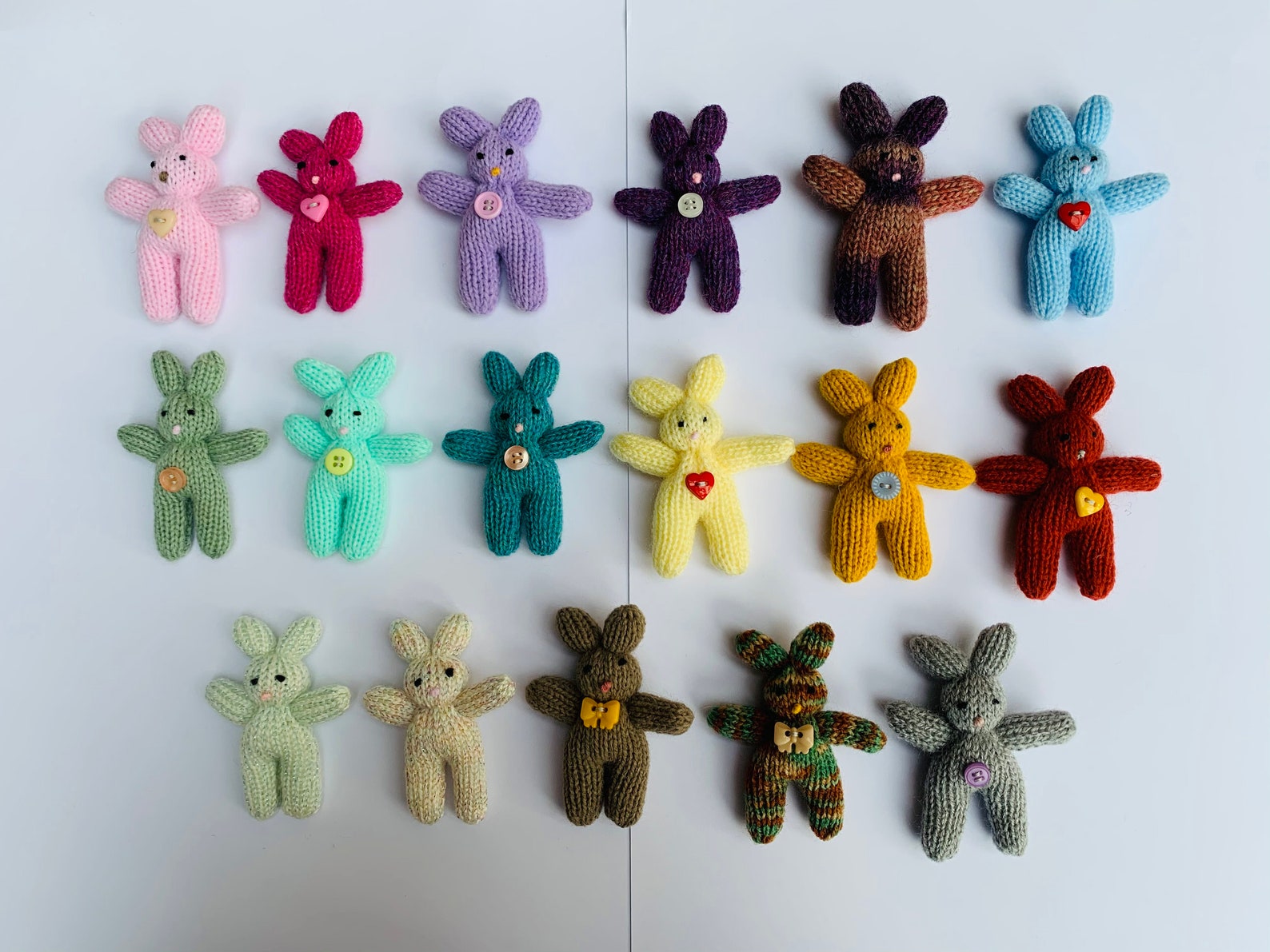 Mini Bunny Rabbit 9cm Knitted Various Colours - Etsy UK